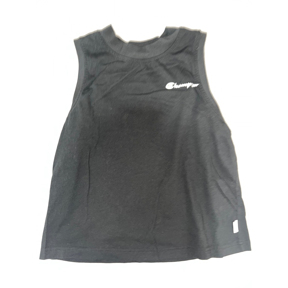 Champion Authentic Athleticwear Black Muscle Tank Top Script Logo Size M